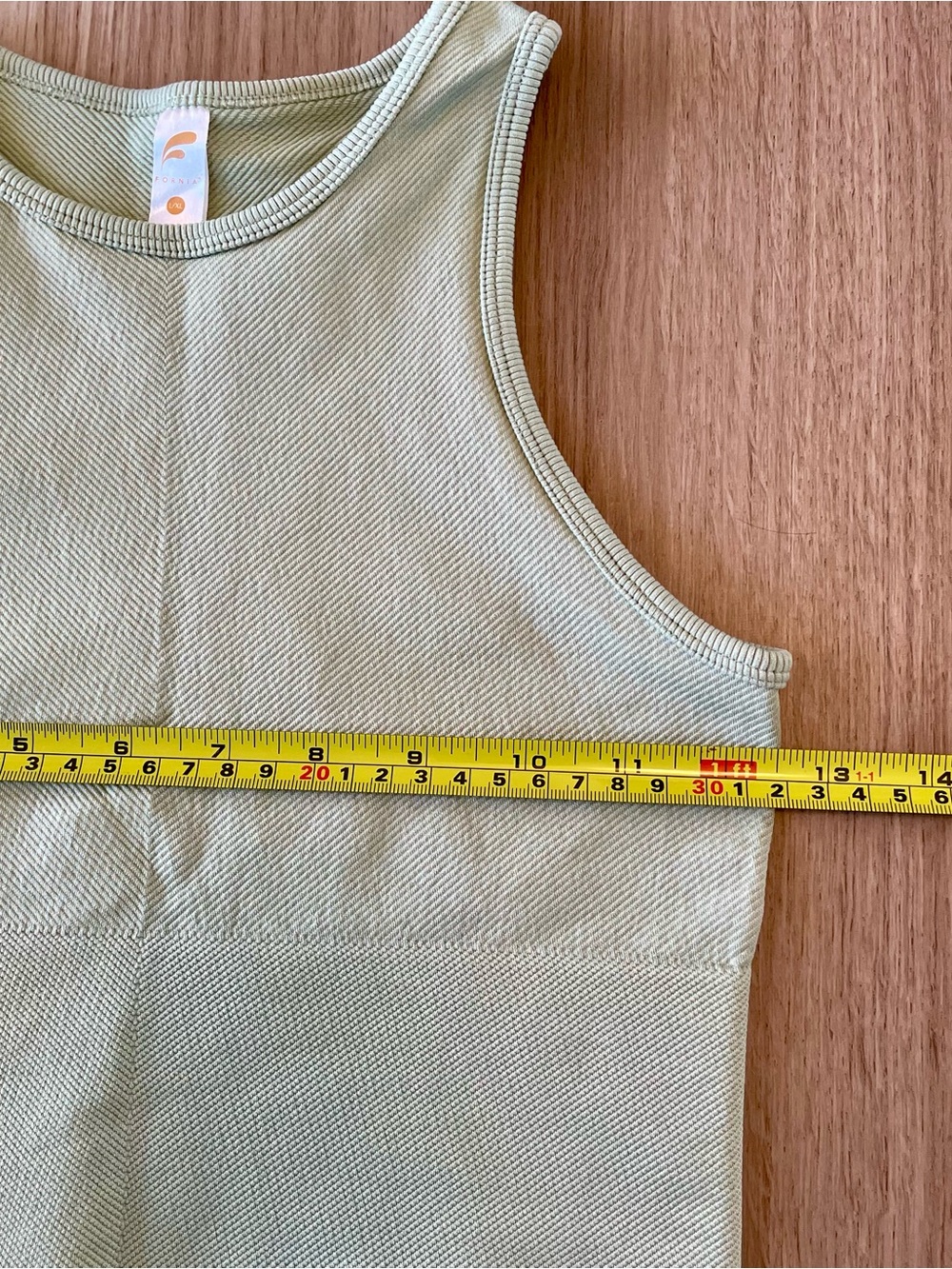 Fornia Junior Girls L/XL or Women’s XS Green Crop Racerback Tank Sporty Ribbed - Picture 5 of 6